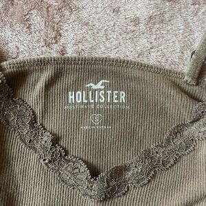 Hollister Tan Lace Micro Tank